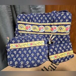Vera Bradley Vintage Floral Blue Bag Set